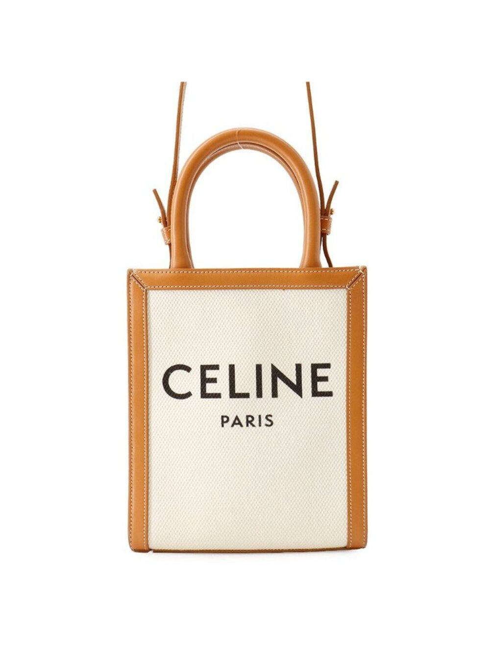 Celine Handbag Mini Vertical Cover Canvas Leather 2-Way